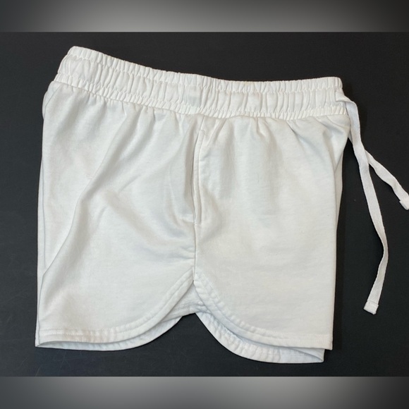 Rebel Sky Athletic shorts Women’s size Medium cotton blend Tie pull-on white - Picture 2 of 9